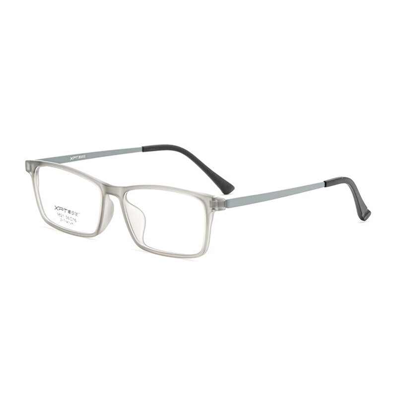 Hotony Unisex Full Rim Rectangle TR 90 Resin B Titanium Frame Eyeglasses 9821 Full Rim Hotony gray