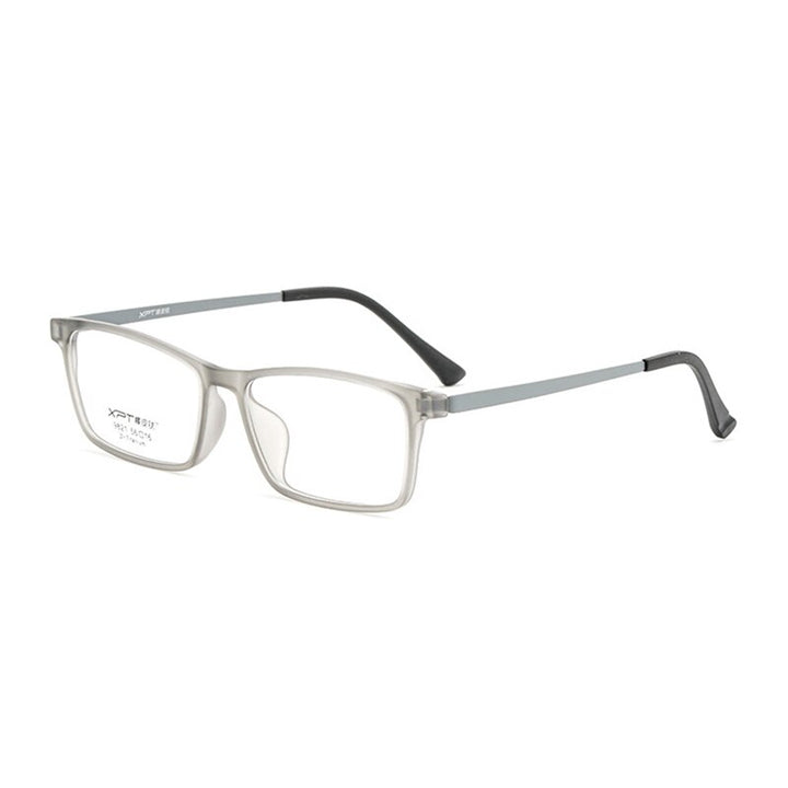 Hotony Unisex Full Rim Rectangle TR 90 Resin B Titanium Frame Eyeglasses 9821 Full Rim Hotony gray