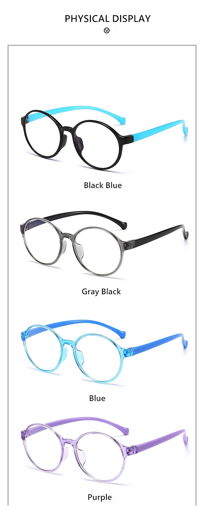 Yimaruili Unisex Children's Full Rim Acetate Frame Eyeglasses YKF2040 Full Rim Yimaruili Eyeglasses