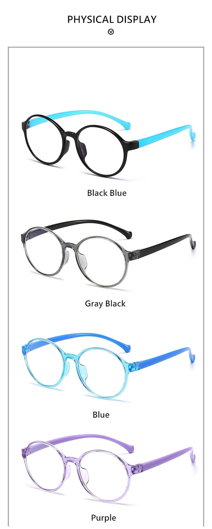 Yimaruili Unisex Children's Full Rim Acetate Frame Eyeglasses YKF2040 Full Rim Yimaruili Eyeglasses