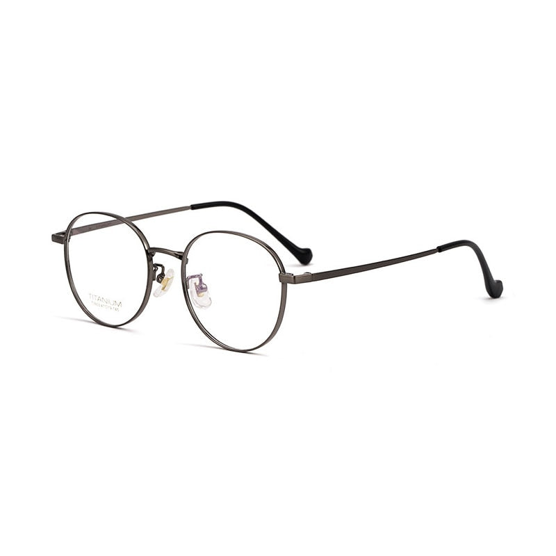 Hotochki Unisex Full Rim Polygon Beta Titanium Frame Eyeglasses 3933 Full Rim Hotochki gray