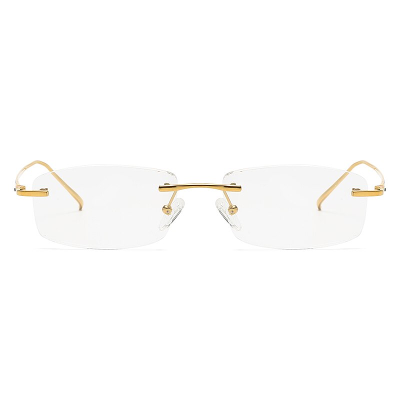 Zirosat 9079 Men's Eyeglasses Titanium Rimless Diamond Trimmed Rimless Zirosat