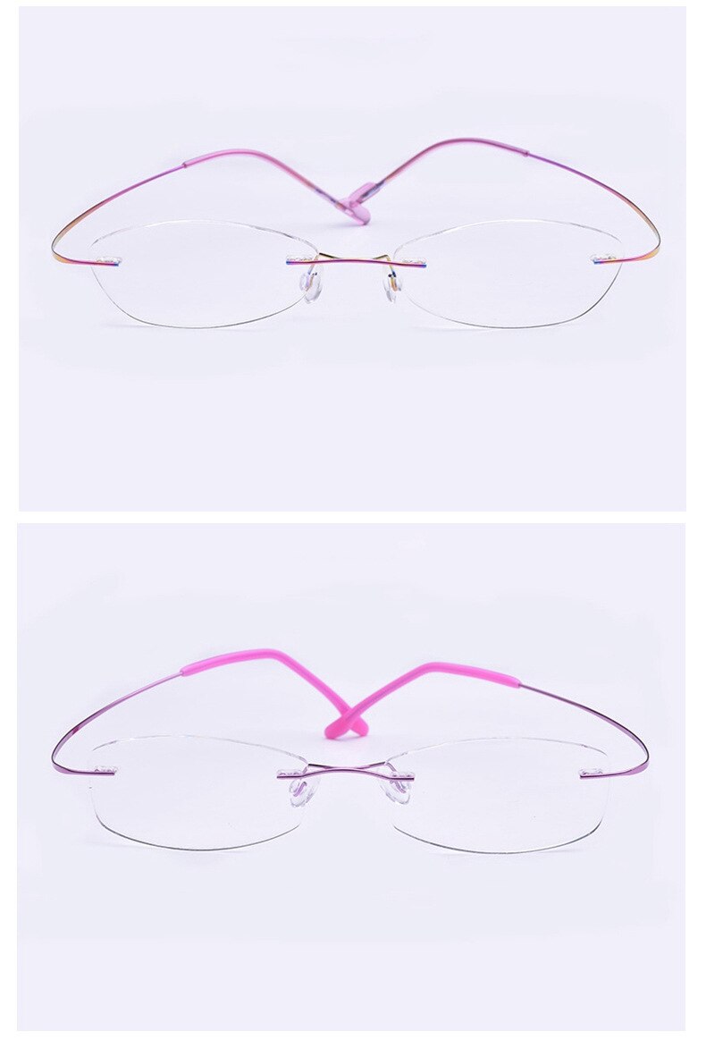 Yimaruili Unisex Rimless TR 90 Resin β Titanium Frame Eyeglasses Rimless Yimaruili Eyeglasses