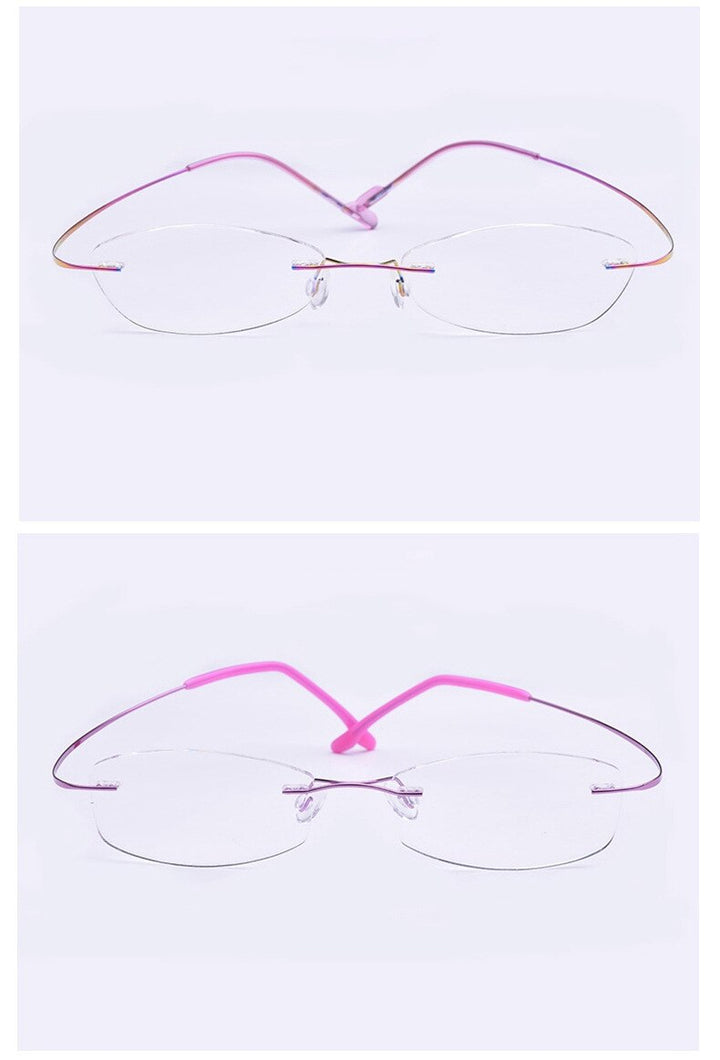 Yimaruili Unisex Rimless TR 90 Resin β Titanium Frame Eyeglasses Rimless Yimaruili Eyeglasses