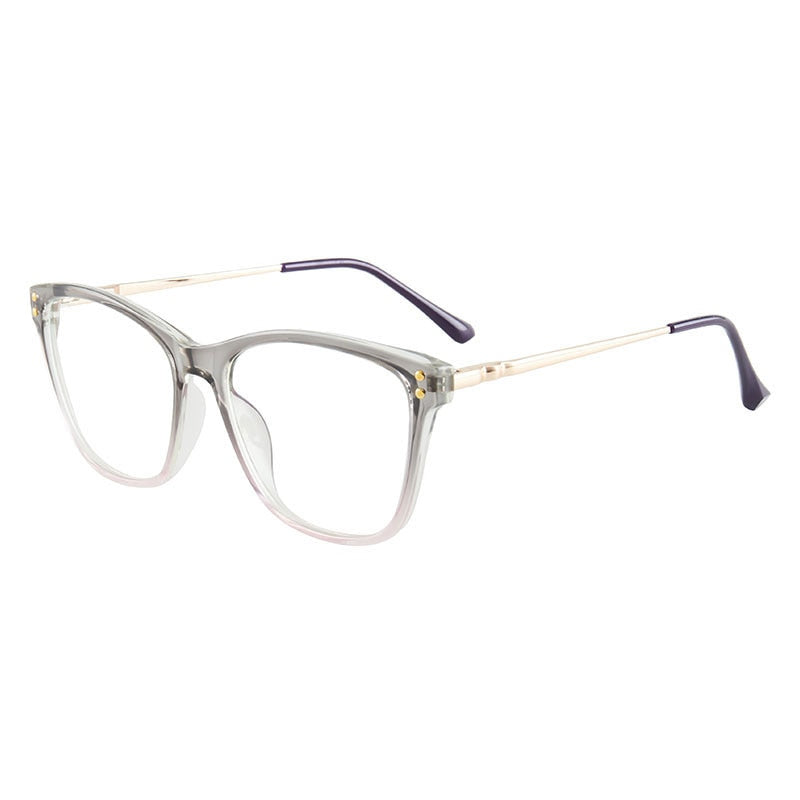 Hotony Women's Full Rim TR 90 Resin Cat Eye Frame Eyeglasses 7032 Full Rim Hotony gray