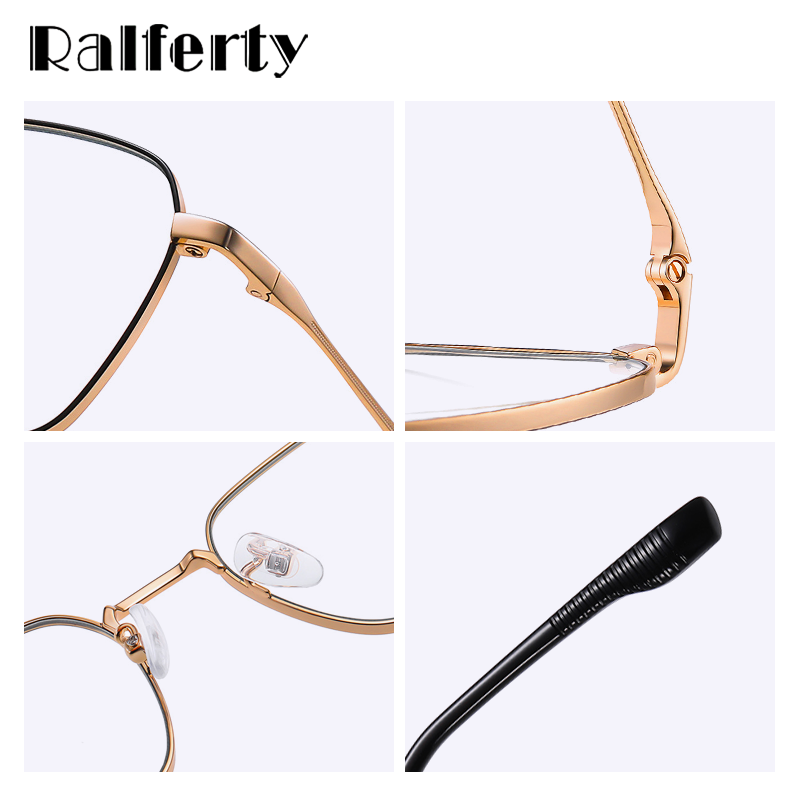 Ralferty Unisex Full Rim Irregular Square Alloy Eyeglasses D220 Full Rim Ralferty