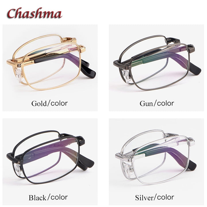 Chashma Ochki Unisex Full Rim Square Titanium Foldable Eyeglasses 8923 Full Rim Chashma Ochki