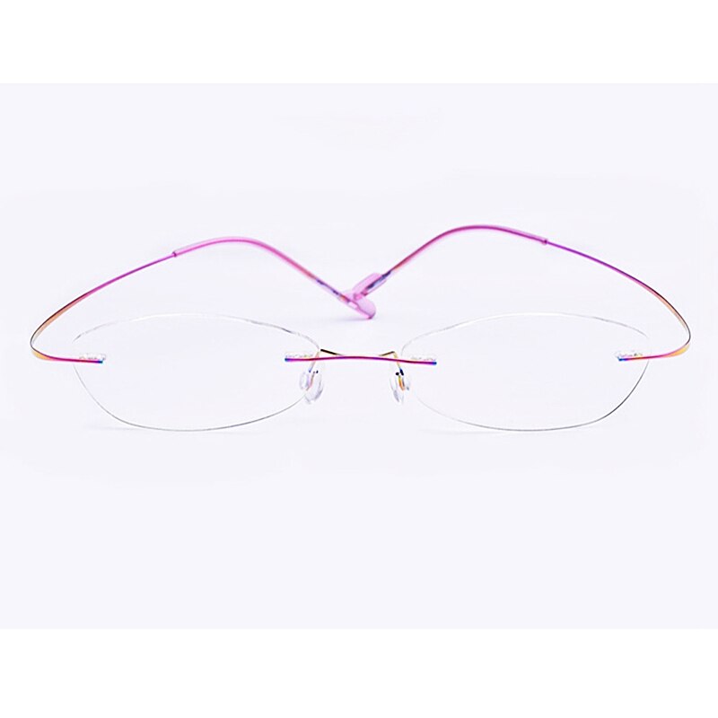 Yimaruili Unisex Rimless TR 90 Resin β Titanium Frame Eyeglasses Rimless Yimaruili Eyeglasses Pink
