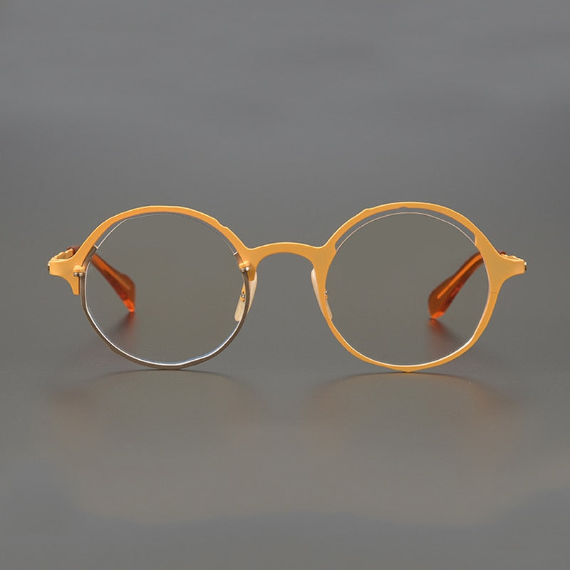 Gatenac Unisex Full Rim Round Titanium Frame Eyeglasses Gxyj665 Full Rim Gatenac