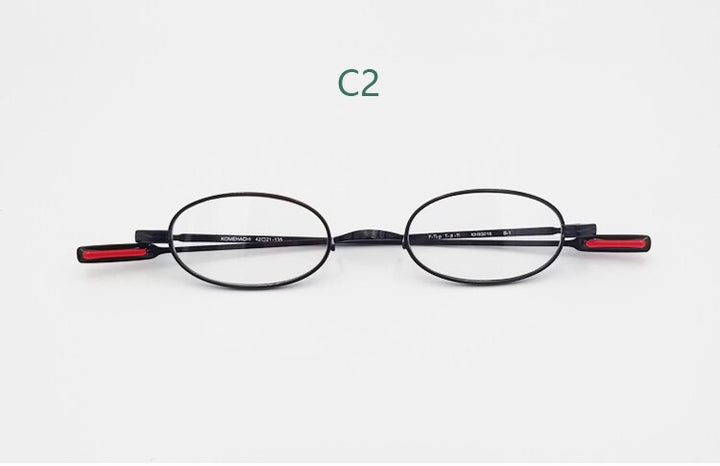 Yujo Unisex Full Rim Small Oval Handcrafted Titanium Reading Glasses 42*23mm Reading Glasses Yujo China 0 C2