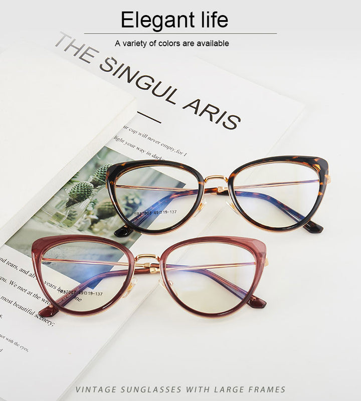 Hotony Women's Full Rim TR 90 Resin Cat Eye Frame Eyeglasses 7007 Full Rim Hotony