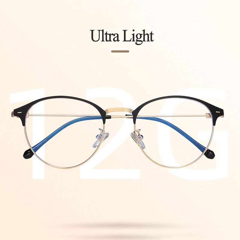 Hotony Unisex Full Rim Round Browline Acetate Alloy Eyeglasses Zy9811 Full Rim Hotony   