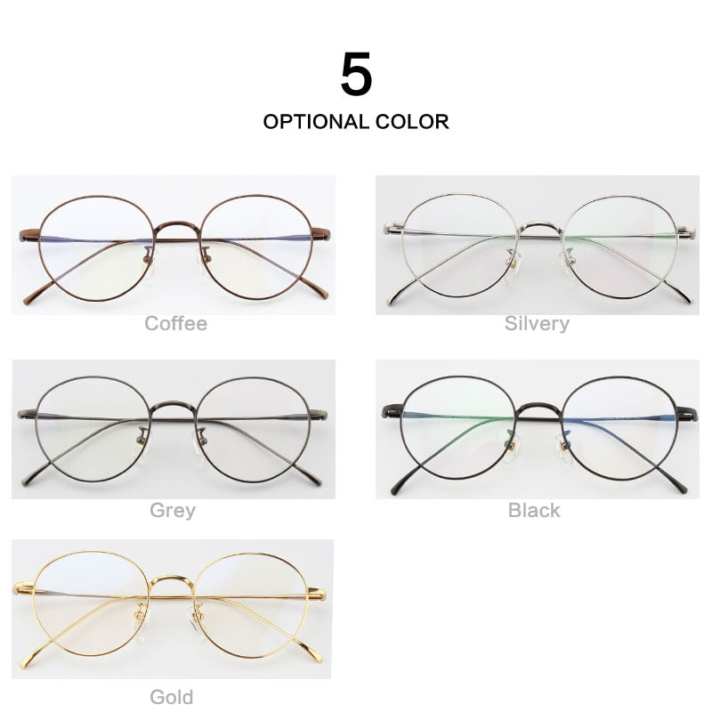 Muzz Unisex Full Rim Round Titanium Frame Eyeglasses 6144 Full Rim Muzz