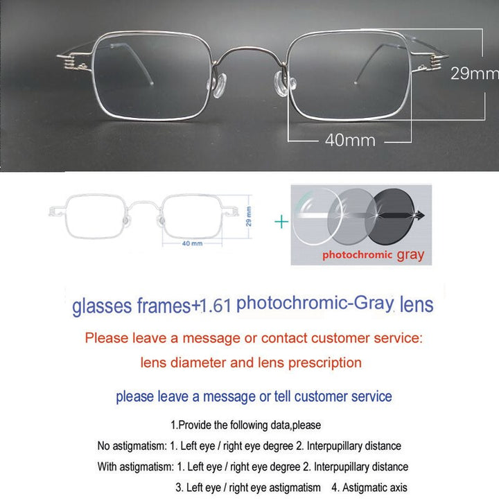 Yujo Unisex Full Rim Rectangular Screwless Stainless Steel Eyeglasses Y018 Full Rim Yujo C4 China