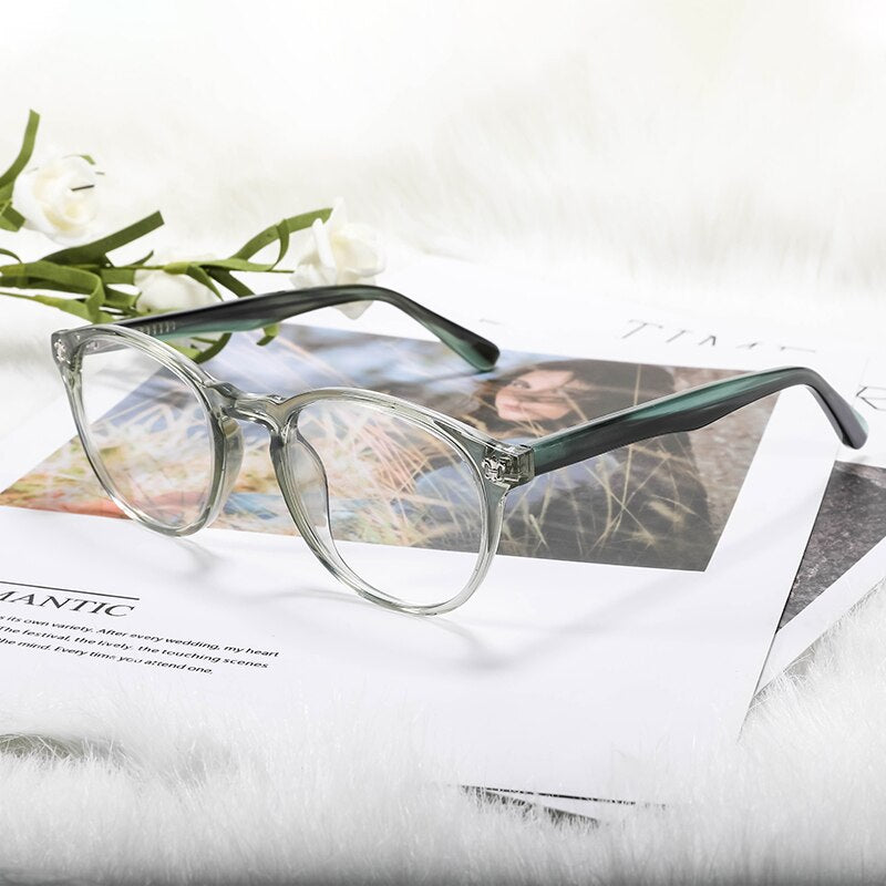 Kansept Women's Full Rim Round Injection Acetate Frame Eyeglasses Fg6003 Full Rim Kansept