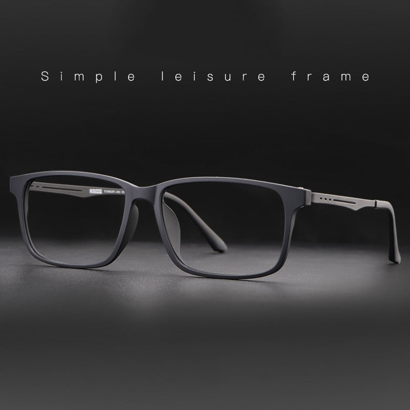 Hotony Unisex Full Rim TR 90 Square Frame Titanium Temple Eyeglasses 8838 Full Rim Hotony