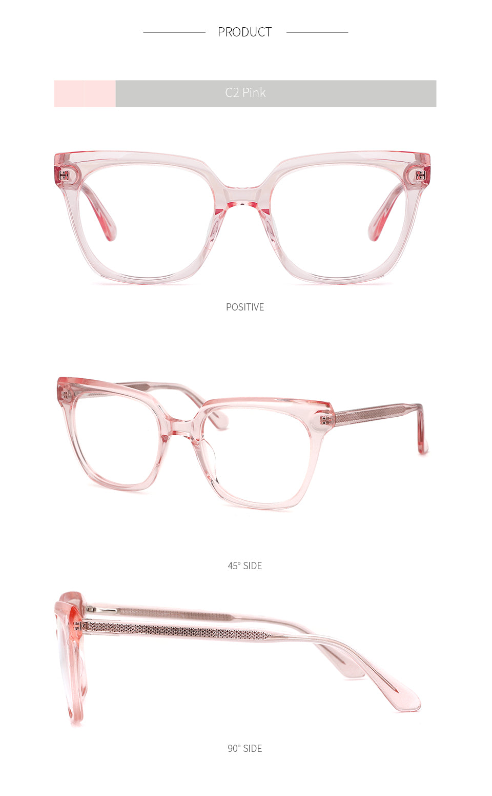 Kansept Women's Full Rim Cat Eye Acetate Alloy Frame Eyeglasses Me1202 Full Rim Kansept