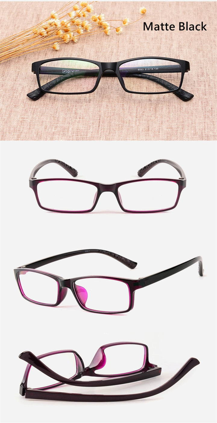 Yimaruili Unisex Full Rim TR 90 Resin Frame Customizable Lens Eyeglasses 6063 Full Rim Yimaruili Eyeglasses