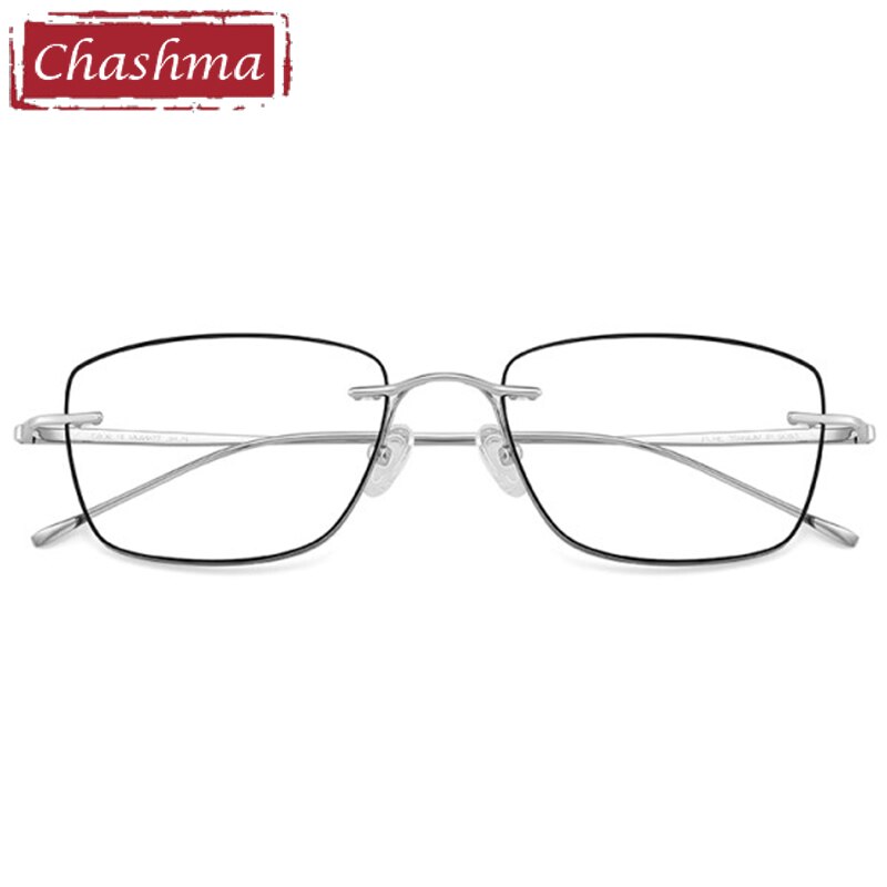 Unisex Diamond Cut Rimless Titanium Frame Eyeglasses 9063 Rimless Chashma Default Title  