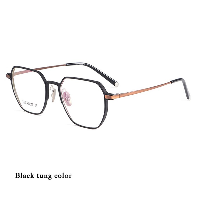 Hotochki Unisex Full Rim Titanium Alloy IP Plated Frame Eyeglasses 66004 Full Rim Hotochki Black Tung  