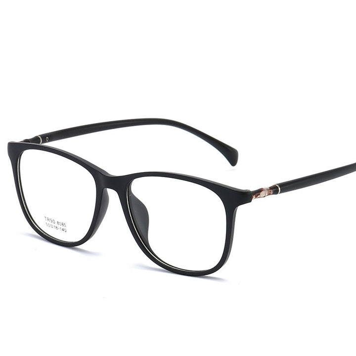 Reven Jate Unisex Full Rim Square Tr 90 Eyeglasses 8085 Full Rim Reven Jate Matt Black