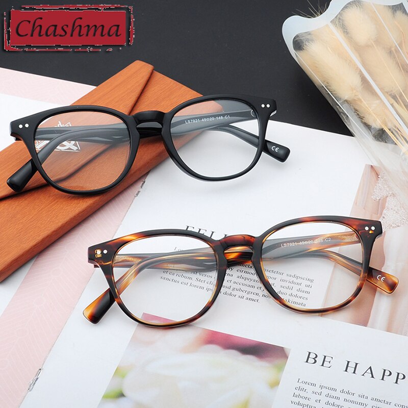 Chashma Ottica Unisex Full Rim Round Square Acetate Eyeglasses 7921 Full Rim Chashma Ottica