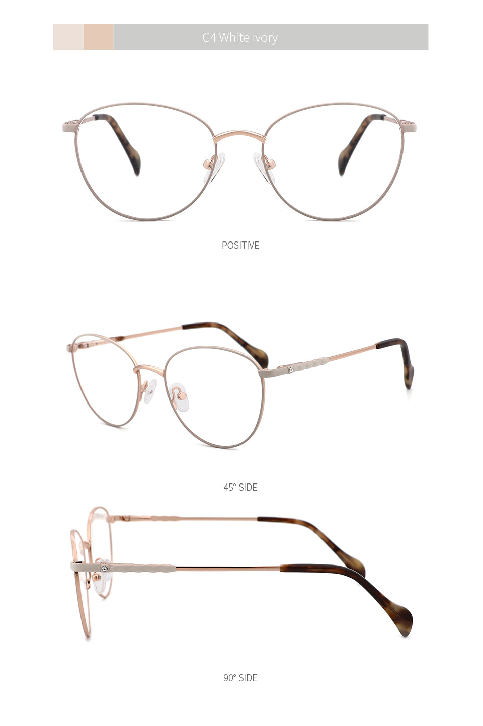 Kansept Women's Full Rim Round Stainless Steel Frame Eyeglasses 2329 Full Rim Kansept