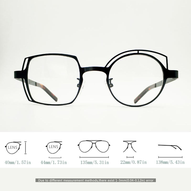 Yujo Unisex Square Round Stainless Steel Reading Glasses 811010 Reading Glasses Yujo