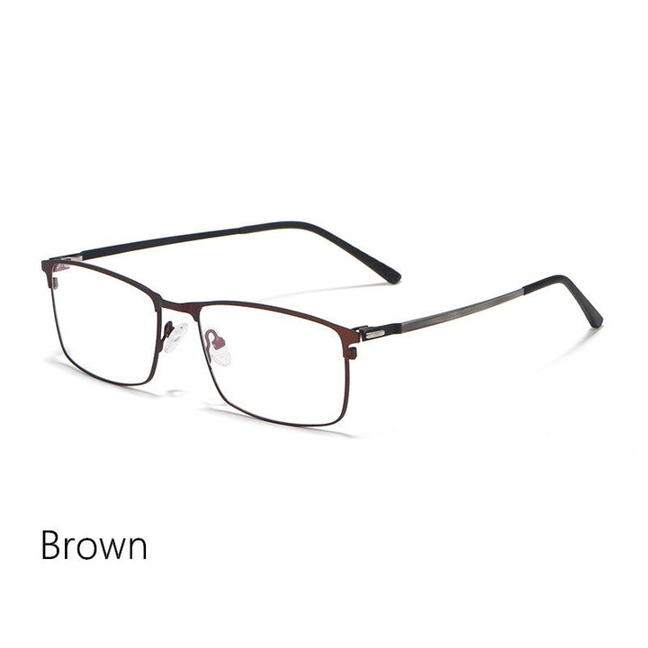 Yimaruili Men's Full Rim Alloy Frame Eyeglasses P9847 Full Rim Yimaruili Eyeglasses Brown China