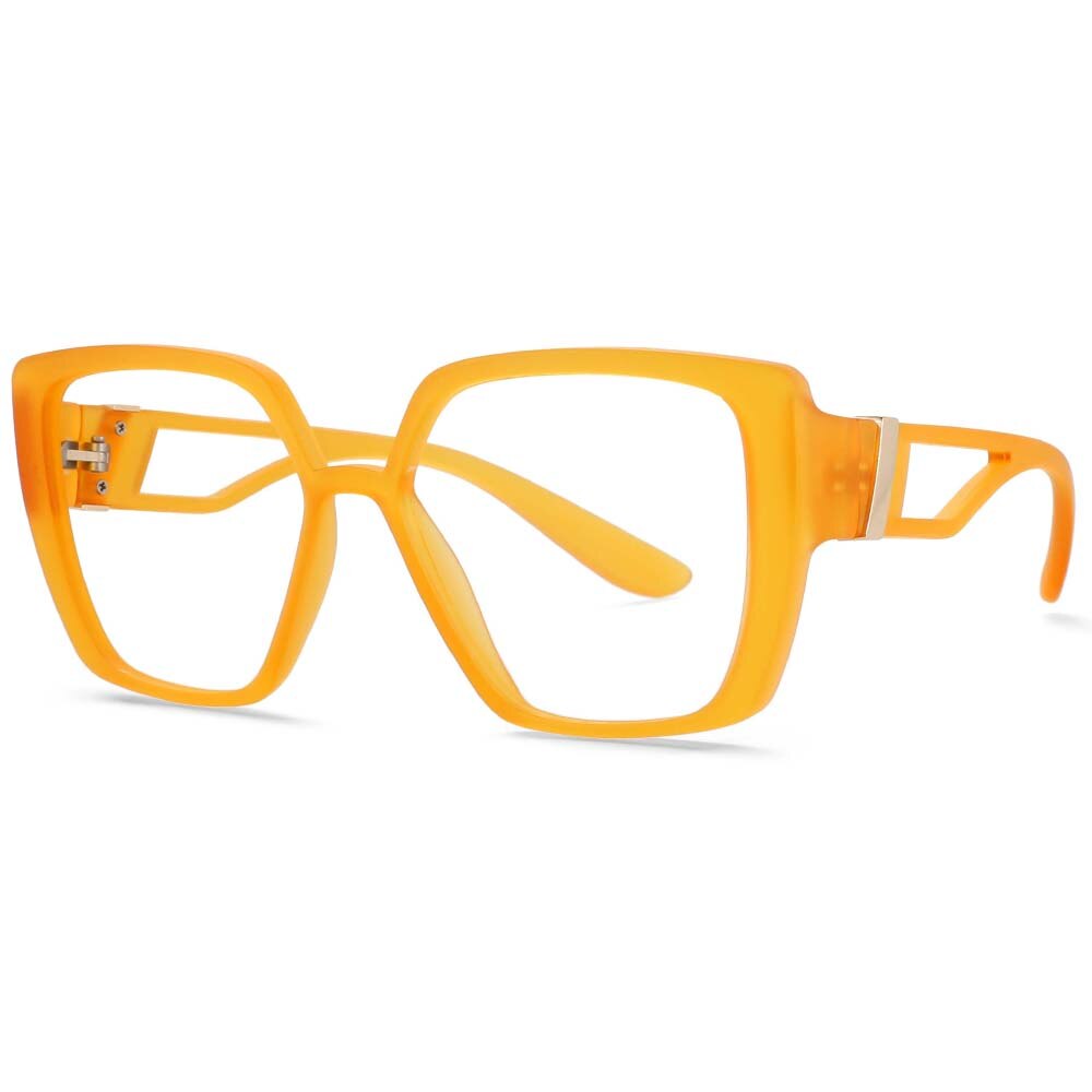 CCspace Unisex Full Rim Square Resin Frame Eyeglasses 54036 Full Rim CCspace C3Orange