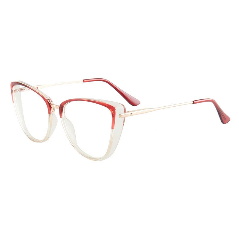 Hotony Women's Full Rim TR 90 Resin Cat Eye Frame Eyeglasses 7033 Full Rim Hotony Red