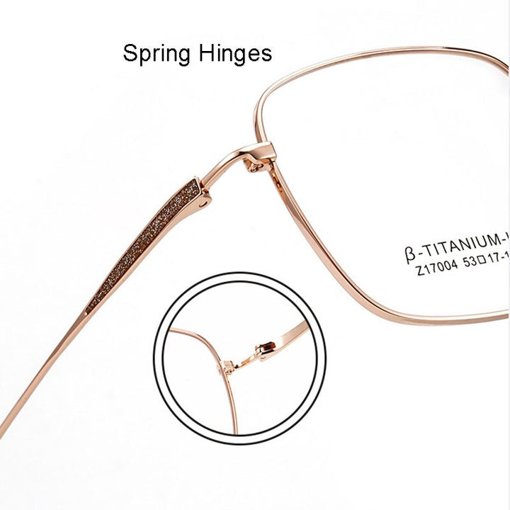 Handoer Unisex Full Rim Large Square Titanium Eyeglasses 17004 Full Rim Handoer