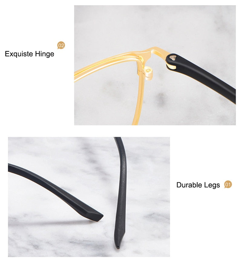 Hotony Unisex Full Rim Square Alloy Frame Eyeglasses 3007 Full Rim Hotony