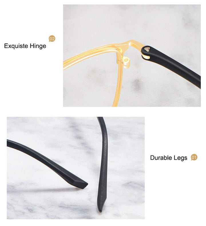 Hotony Unisex Full Rim Square Alloy Frame Eyeglasses 3007 Full Rim Hotony