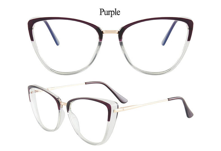 Hotony Women's Full Rim TR 90 Resin Cat Eye Frame Eyeglasses 7033 Full Rim Hotony