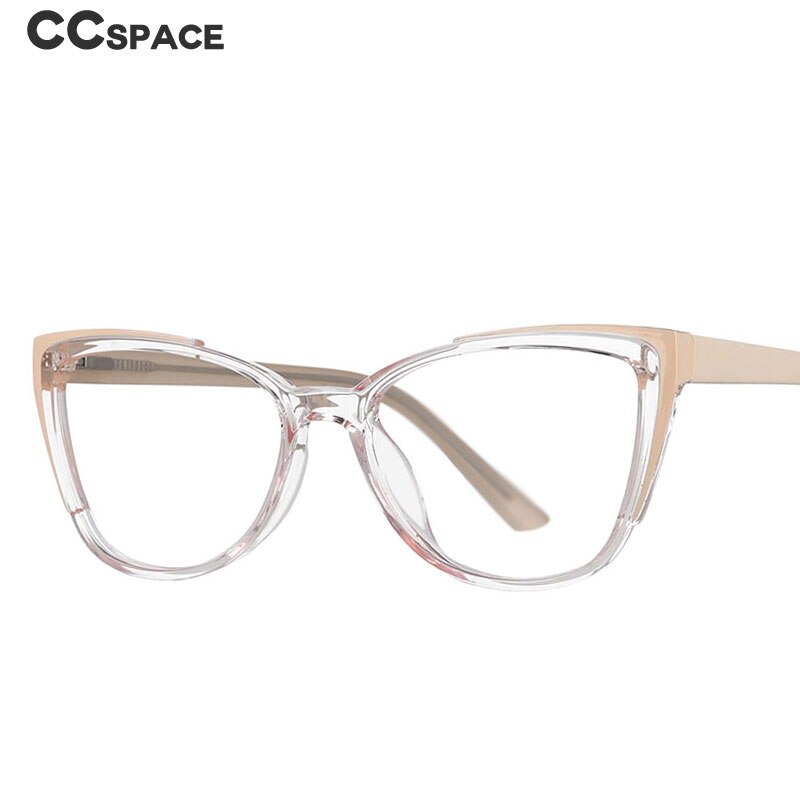 CCspace Unisex Full Rim Square Cat Eye Tr 90 Titanium Frame Eyeglasses 53103 Full Rim CCspace