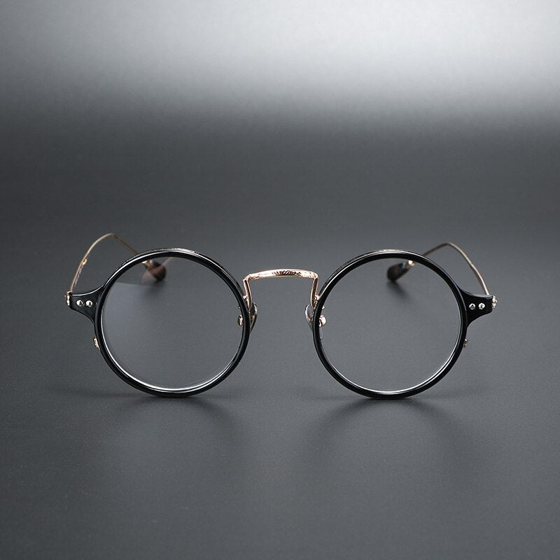 Cubojue Unisex Full Rim Round Acetate Alloy Myopia Reading Glasses M Reading Glasses Cubojue