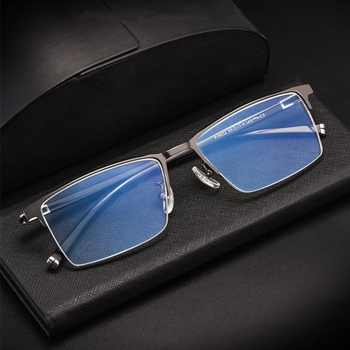 Yimaruili Men's Full Rim Titanium Alloy Frame Eyeglasses  P9832 Full Rim Yimaruili Eyeglasses