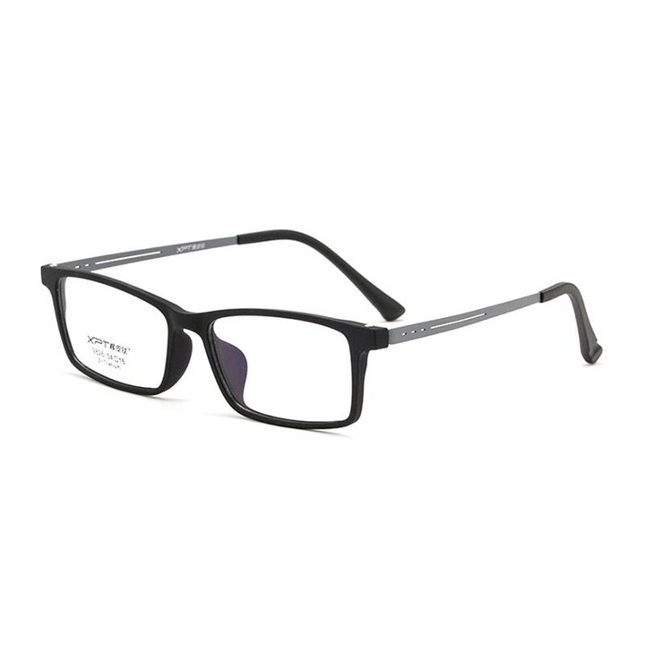 Hotony Unisex Full Rim Rectangle TR 90 Resin B Titanium Frame Eyeglasses 9826 Full Rim Hotony Black Gray