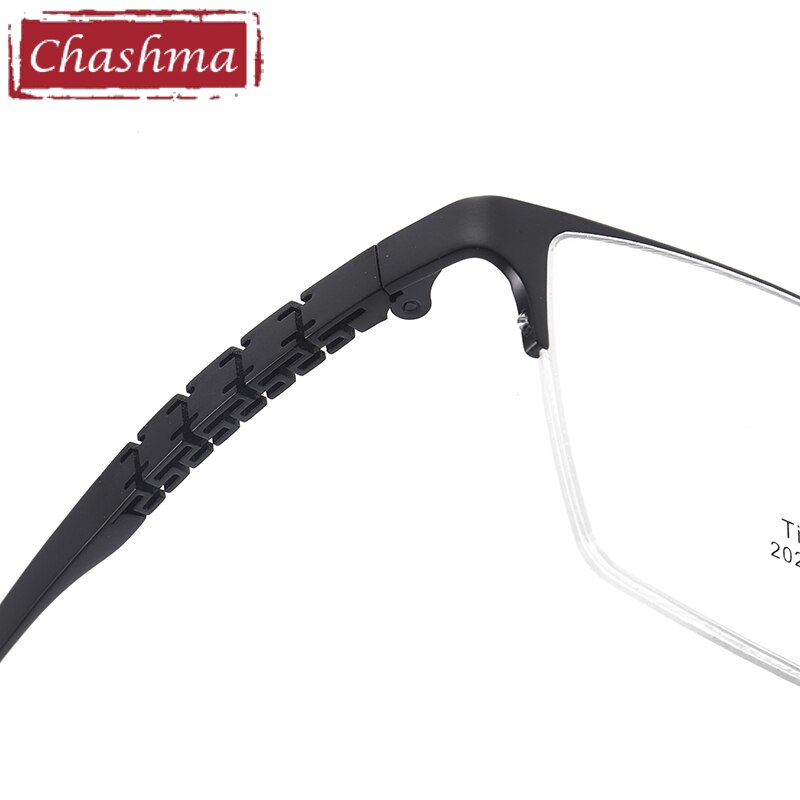 Chashma Men's Rectangular Semi Rim Titanium Eyeglasses 2022 Semi Rim Chashma