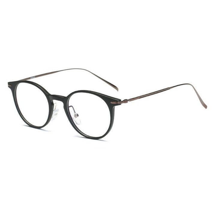 Handoer Unisex Full Rim Round Tr 90 Alloy Eyeglasses 6628 Full Rim Handoer