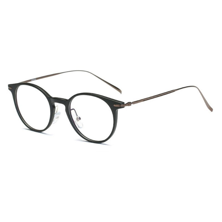 Handoer Unisex Full Rim Round Tr 90 Alloy Eyeglasses 6628 Full Rim Handoer   