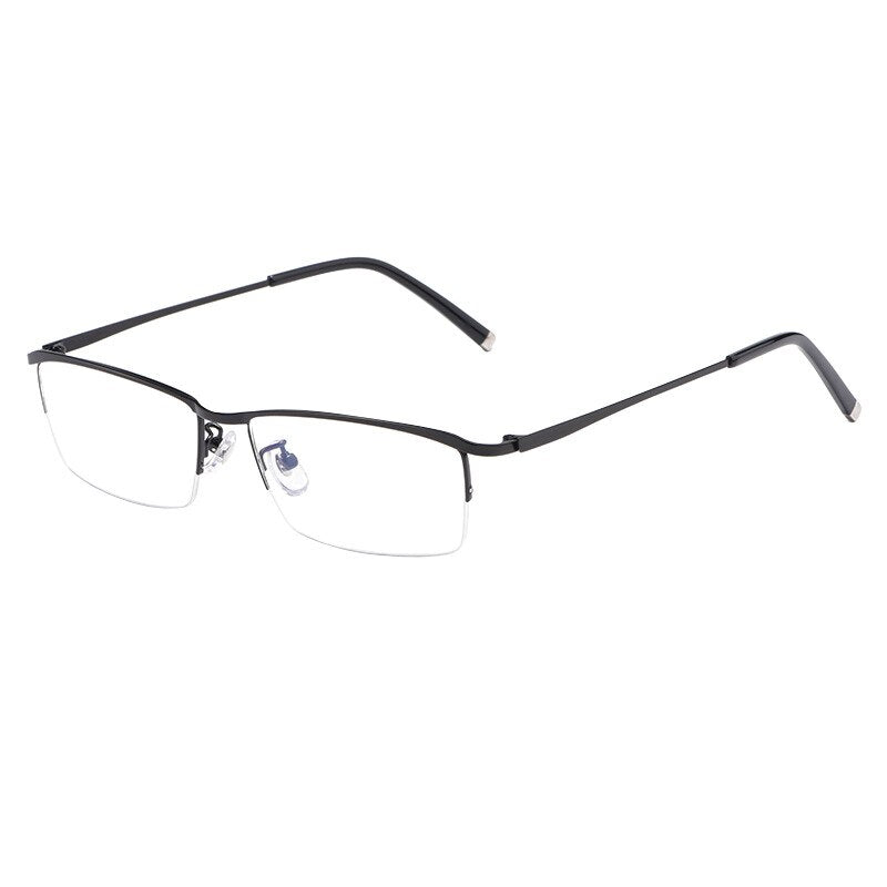 KatKani Men's Semi Rim Rectangular Alloy Frame Eyeglasses Z17003 Semi Rim KatKani Eyeglasses   
