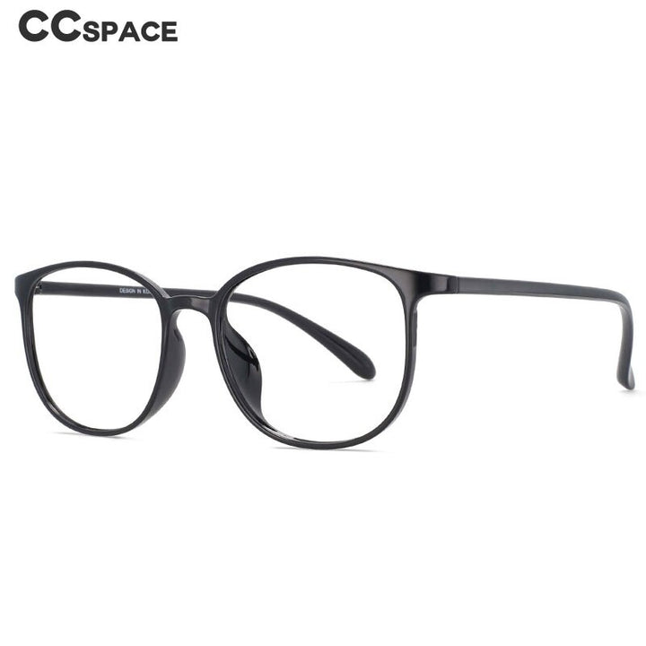 CCspace Unisex Full Rim Round Square Tr 90 Titanium Frame Eyeglasses 53870 Full Rim CCspace