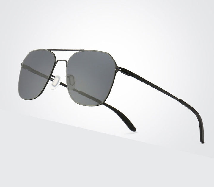 Reven Jate Men's Full Rim Square Double Bridge Alloy Polarized Sunglasses 7704 Sunglasses Reven Jate