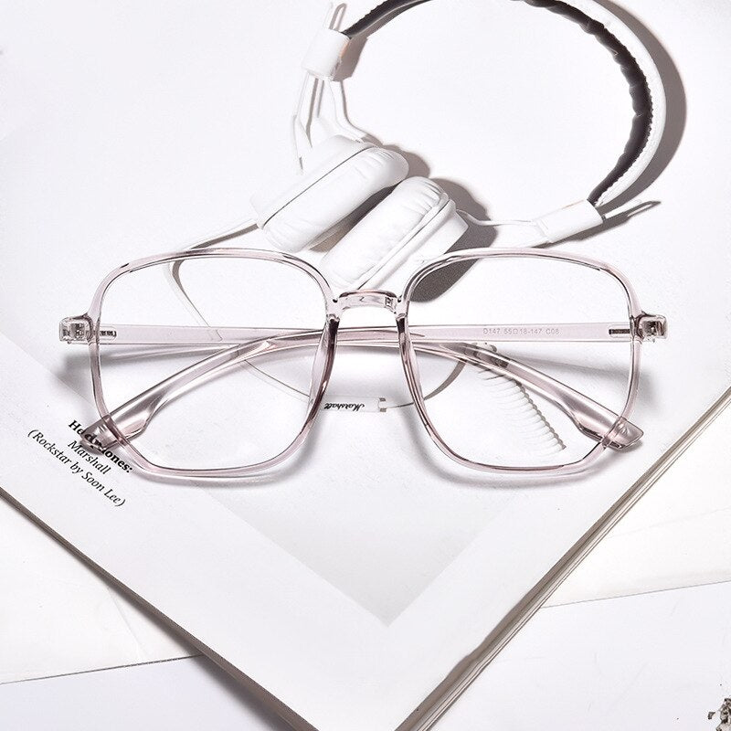 Yimaruili Unisex Full Rim Acetate Polygon Frame Eyeglasses D147 Full Rim Yimaruili Eyeglasses Gray
