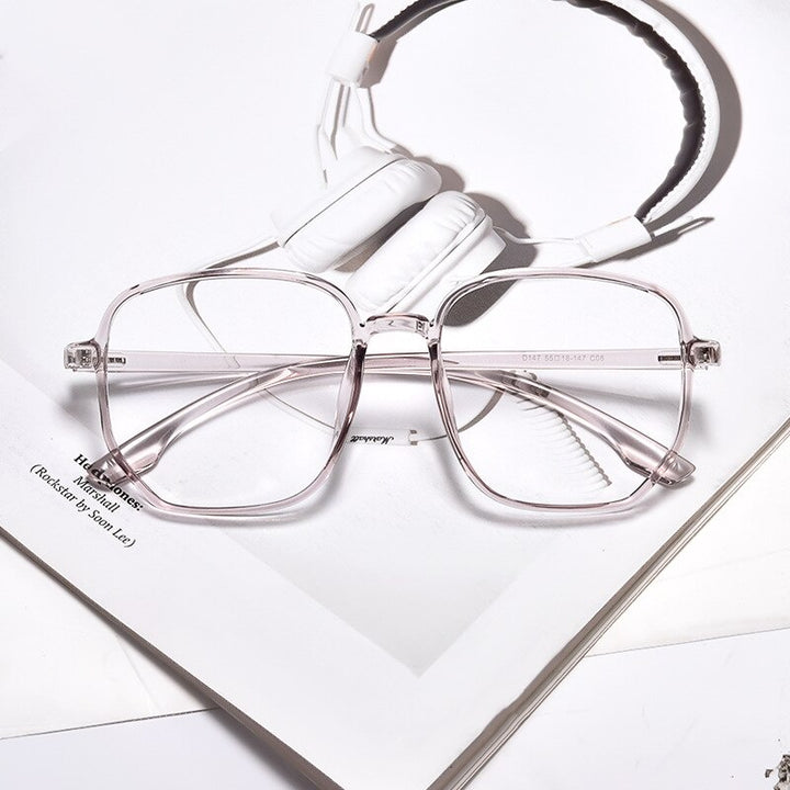 Yimaruili Unisex Full Rim Acetate Polygon Frame Eyeglasses D147 Full Rim Yimaruili Eyeglasses Gray