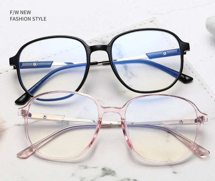 Hotony Unisex Full Rim Polygonal Square TR 90 Resin Frame Eyeglasses 60153 Full Rim Hotony