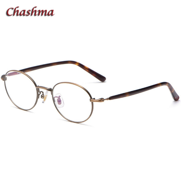 Chashma Ochki Unisex Full Rim Small Round Titanium Eyeglasses 2006 Full Rim Chashma Ochki Bronze