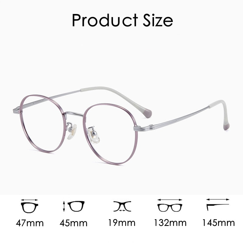 Yimaruili Unisex Full Rim Round Titanium Frame Eyeglasses T8805 Full Rim Yimaruili Eyeglasses